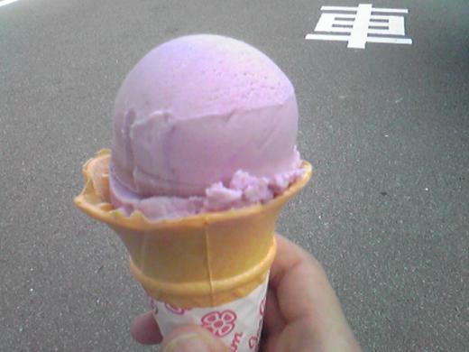 津野町道の駅布施ヶ坂　むらさき芋のアイスクリーム