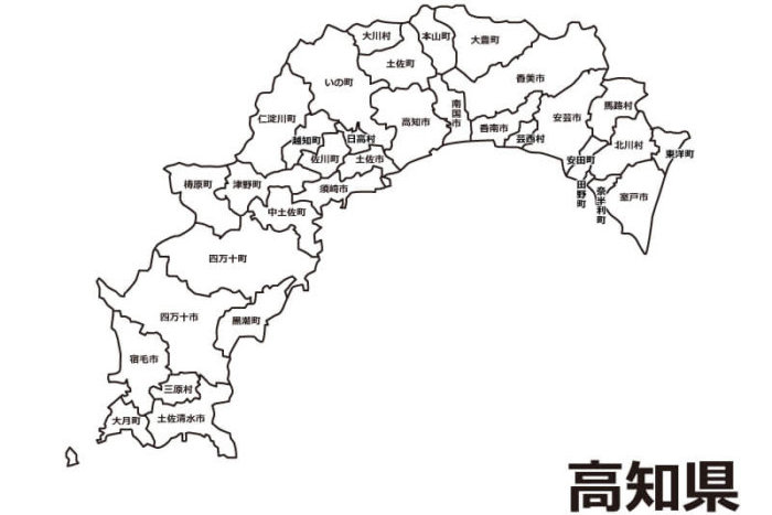 高知県の地図